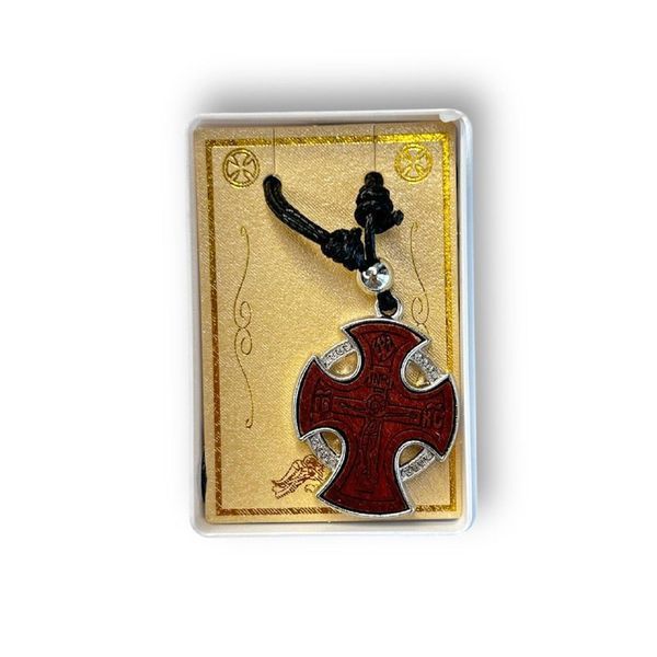 Metal wearable cross with cord (PACK OF 6 pcs.)
